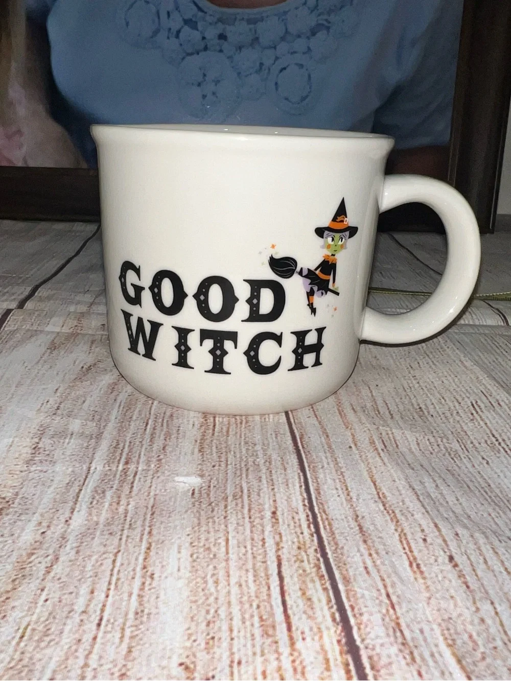 Hyde & Eek White Ceramic Good Witch Accent Coffee Mug